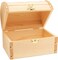 6 inch Wooden Treasure Chest Box, Pack of 2 Wooden Box with Hinged Lid, Wooden Boxes for Crafts/Wedding Treasure Decor